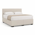 Polsterbett Doppelbett 160 x 200 cm MDF Beige mit gepolstertem Kopfteil