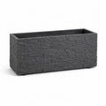 Pflanzkasten Blumenkasten rechteckig 100 x 40 x 40 cm Polypropylen Kunststoff Steinoptik Anthrazit