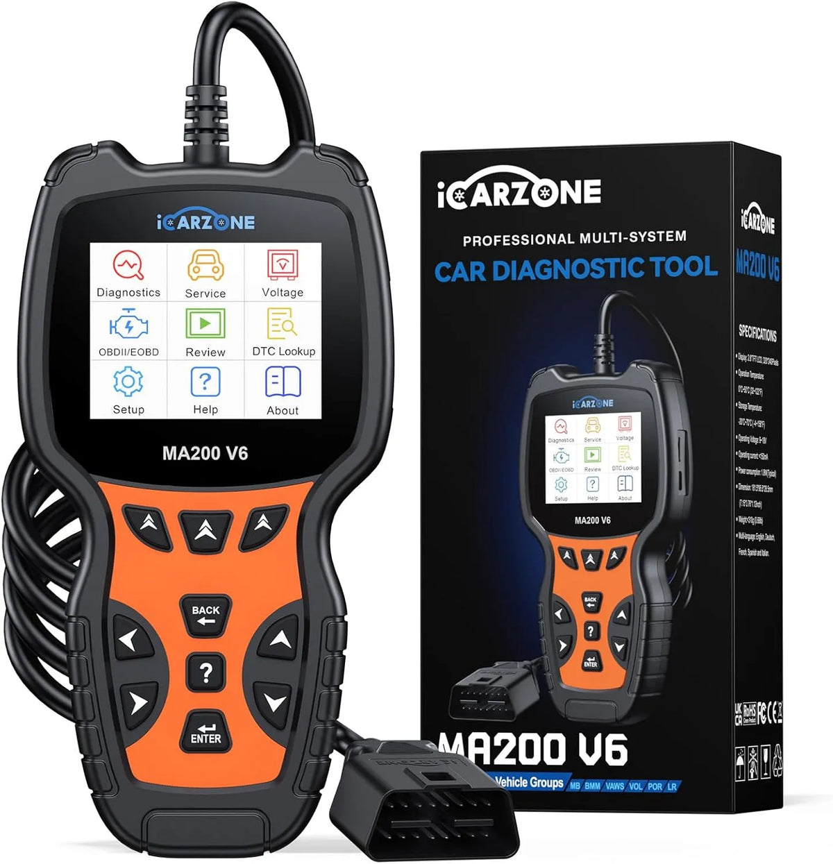 V6 OBD2 Diagnosegerät für Ben.z/Land Rover/Porsche/BM.W/Volvo/V.A.G: für Fahrzeugpflege, MA200 V6 OBD2