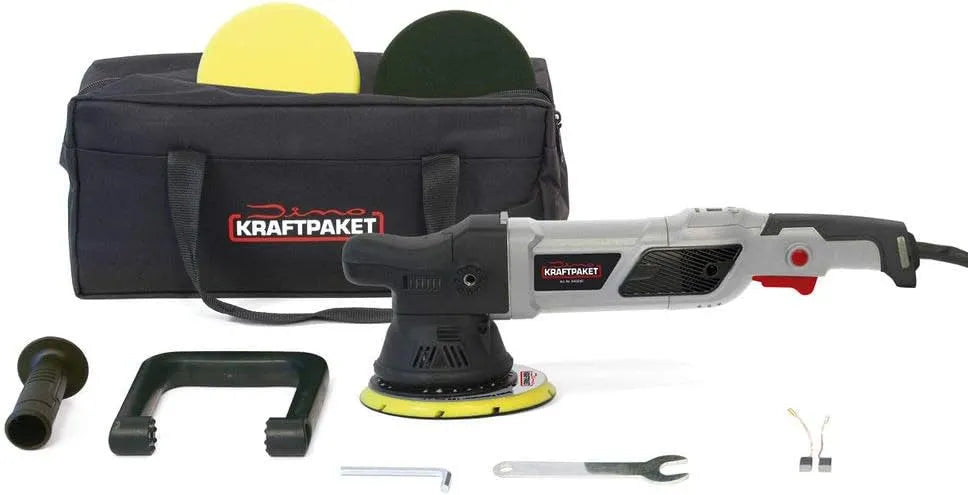 Poliermaschine und Elektropolierer, KRAFTPAKET, mit Display, 15mm, 950W, für Fahrzeugpflege, grau