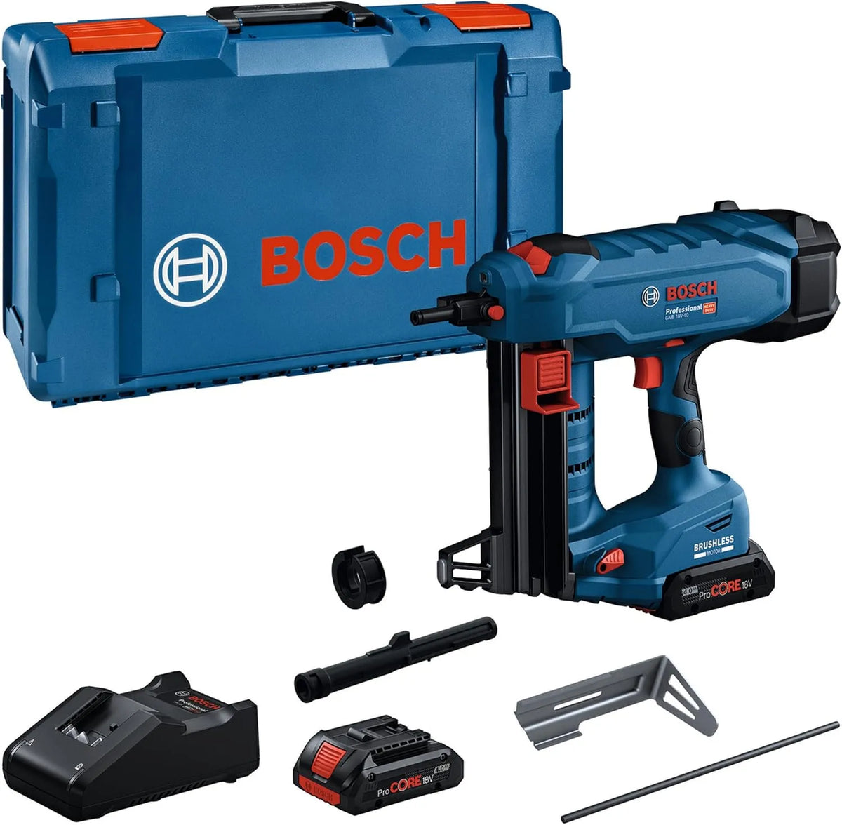 Bosch Akku-Nagler und Elektrotacker: GNB, Akku-Betrieb, für gewerblichen Einsatz, 18V, 4.0 Ah, für Betonarbeiten