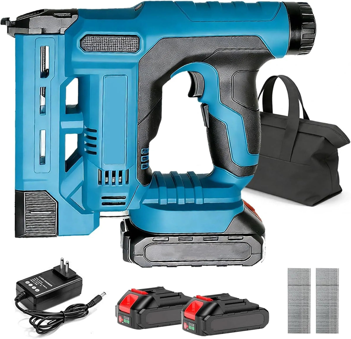 Makita 18V Akku-Nagler und Elektrotacker – Akku-Betrieb, aus Holz, 2-in-1,2, 0Ah, für Werkstatt und Heimwerken