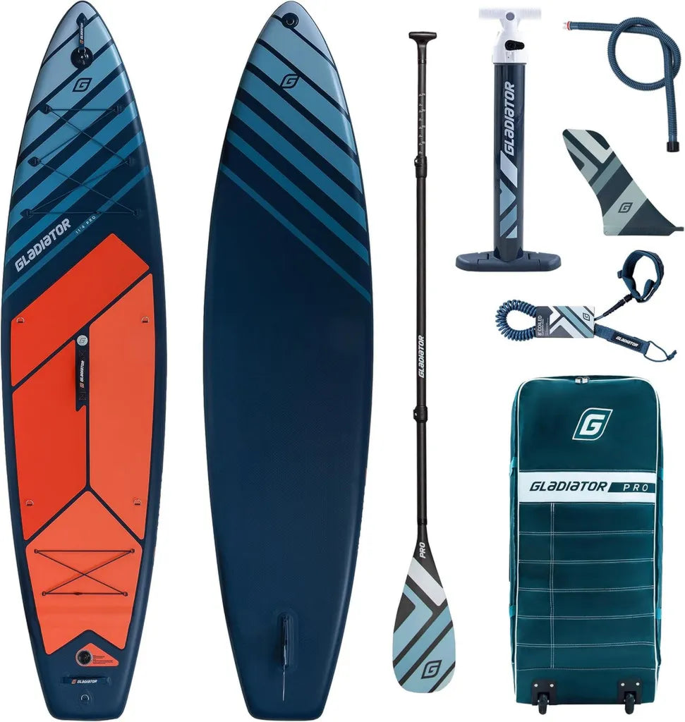 Gladiator PRO Aufblasbares SUP-Board Set mit Carbon-Paddel, Premium-Touring iSUP bis 26 PSI