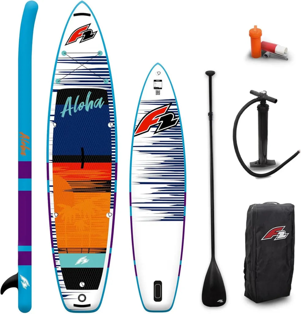 F2 Aufblasbares Stand Up Paddle Board Aloha - Verschiedene Größen - Rot