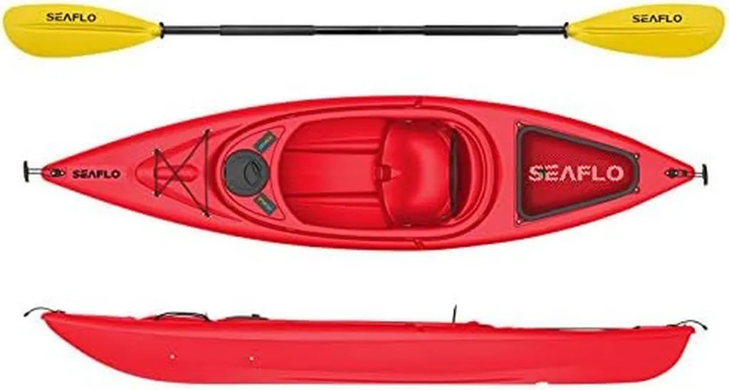 Leichtes und Stabiles Seaflo Kajak 1004 mit Paddel in Rot