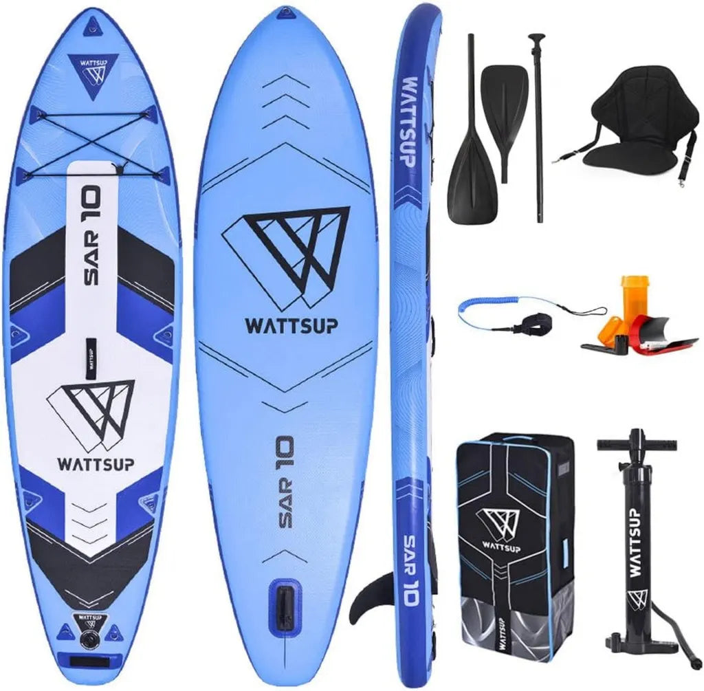 Wattsup SAR 10.0 Aufblasbares SUP-Board Set mit Kajaksitz und Doppelpaddel