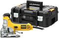 Stichsäge für präzise Kurvenschnitte und saubere Ausschnitte im Werkstück; DeWalt DW333KT-QS Stichsägen Set DW333KT-QS