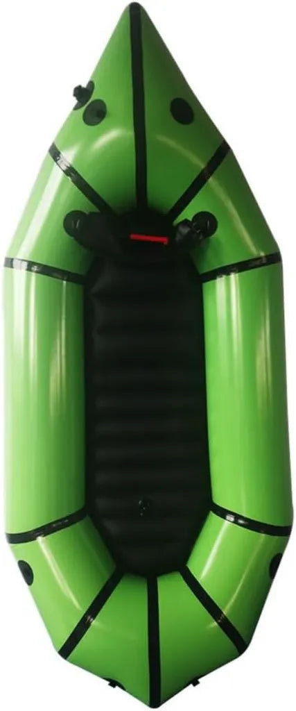 Aufblasbares 420D TPU Packraft für 1 Person, Leichtes Reise-Kajak mit Weichem Sitz, Ideal für Flachwasser und Fahrradtouren