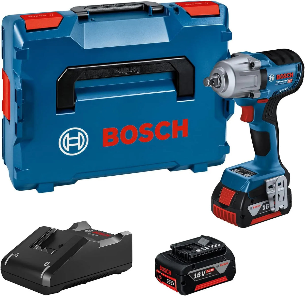 Bosch Schlagschrauber und Impulsschrauber, GDS, Akku-Betrieb, für gewerblichen Einsatz, 18V, 450 Nm, 800 Nm, 5.0Ah