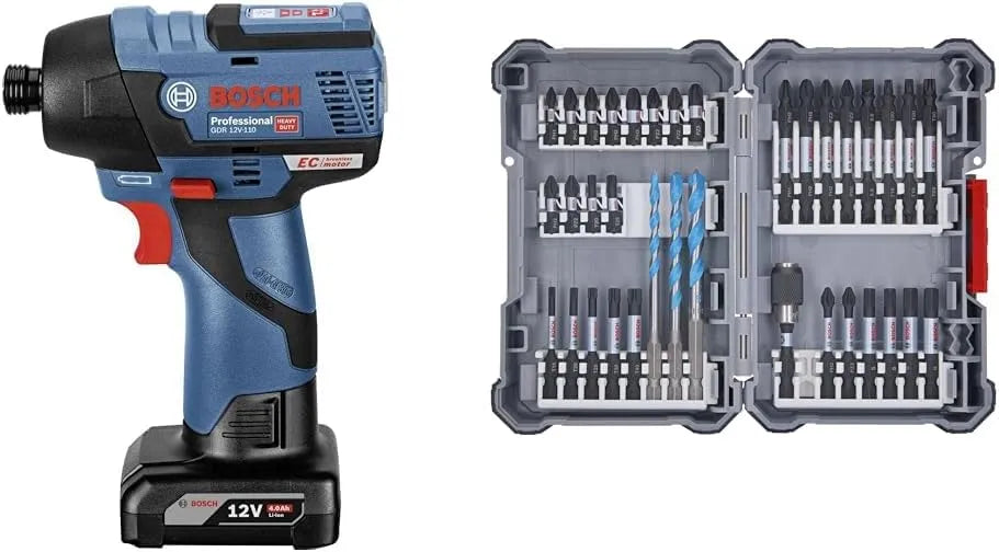 Bosch Schlagschrauber und Impulsschrauber, GDR, Akku-Betrieb, für gewerblichen Einsatz, 35-tlg, 108 × 168 mm, 12V, für Betonarbeiten