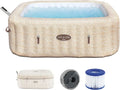 Bestway Lay-Z-SPA Rom AirJet Whirlpool, 7 Personen, 180 Düsen, App-gesteuert, Energiesparend, Thermo-Abdeckung, TUV zertifiziert, Sandmarmor-Design, 201x201x71cm