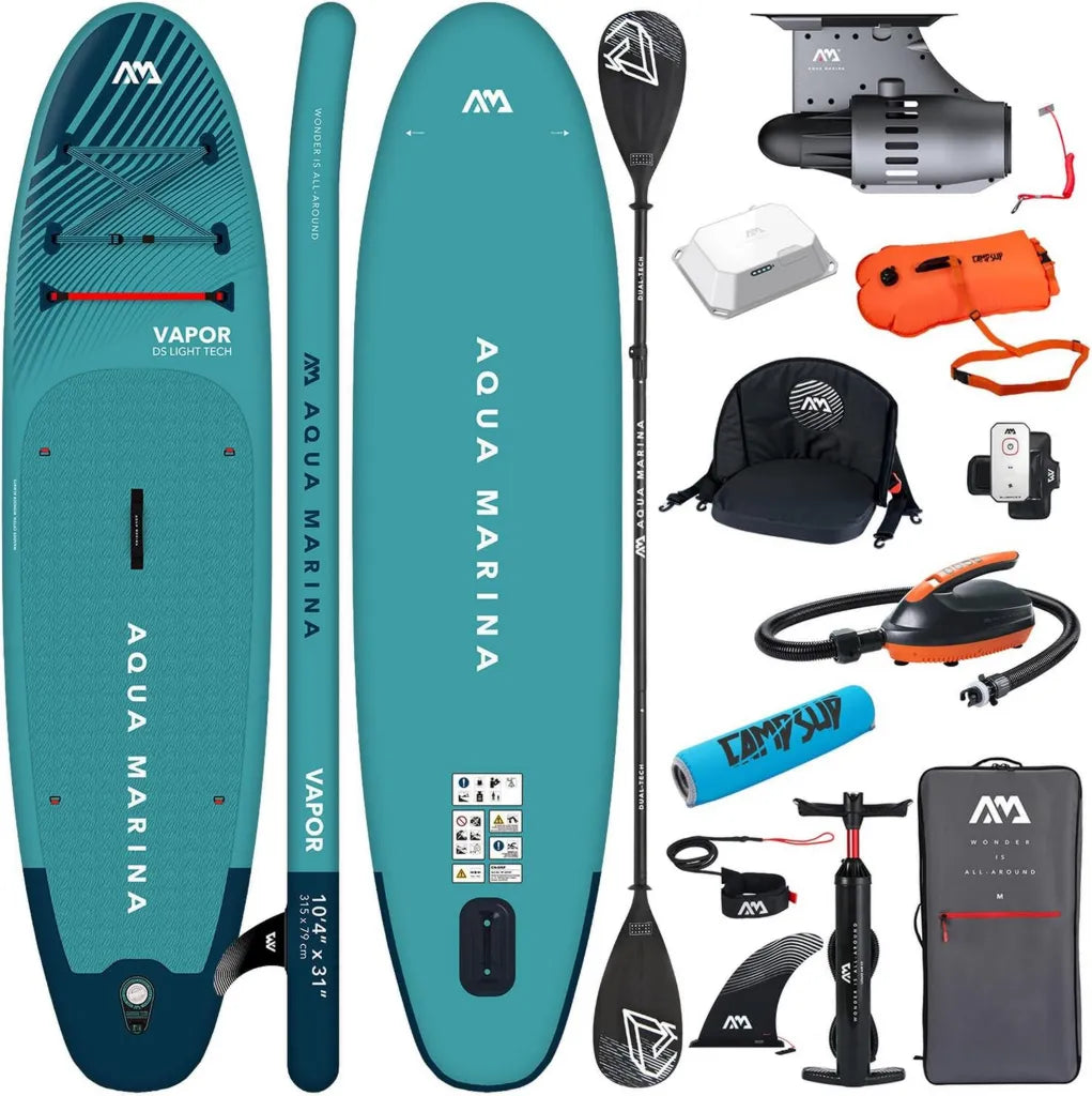 Aqua Marina E-Vapor 10'4' SUP Board mit BLUEDRIVE S Motor, aufblasbares Allround Stand-Up Paddle Board für alle Wasserabenteuer