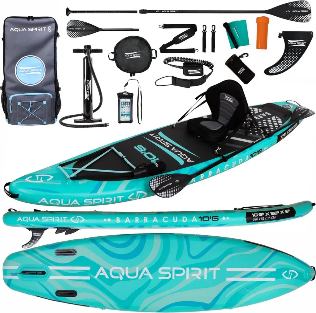 Aufblasbares SUP Board 2024 – Komplettes Set mit Rucksack, Paddel und Pumpe für Erwachsene