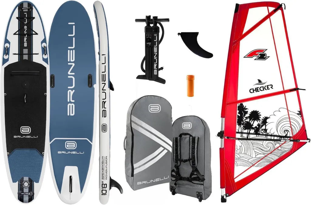 BRUNELLI 10.8 Premium Aufblasbares SUP Board mit Windsurf-Option und Doppellagigem Gewebe