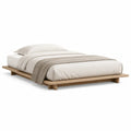 Bett Doppelbett 180 x 200 cm Spanplatte Eiche Optik Braun mit niedrigem Rahmen