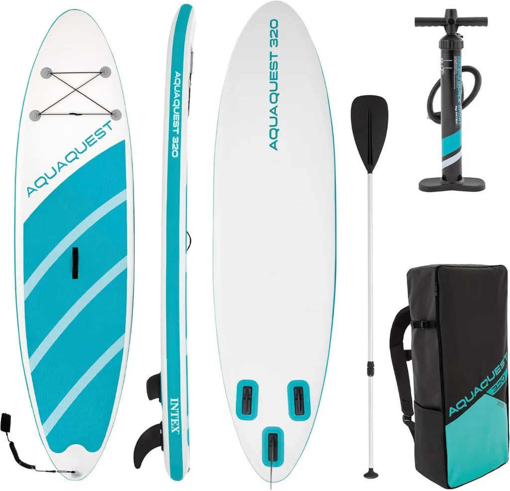 INTEX Stand Up Paddling Board Set, aufblasbar, 320x81x15 cm, max. 150 kg, mit Pumpe & Tragetasche