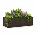 Pflanzkübel Polyrattan Blumenkasten rechteckig Braun 100 x 35 x 40 cm
