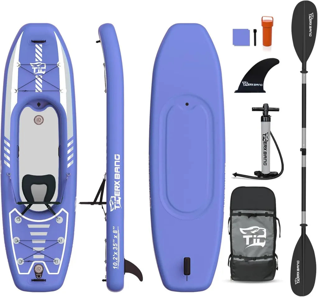 TIGERXBANG Aufblasbares Kajak-Set 310 cm für Angeln & Freizeit