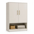 Kleiderschrank 120 x 50 cm MDF mit 2 Türen Ablagefach Weiß Rechteckig