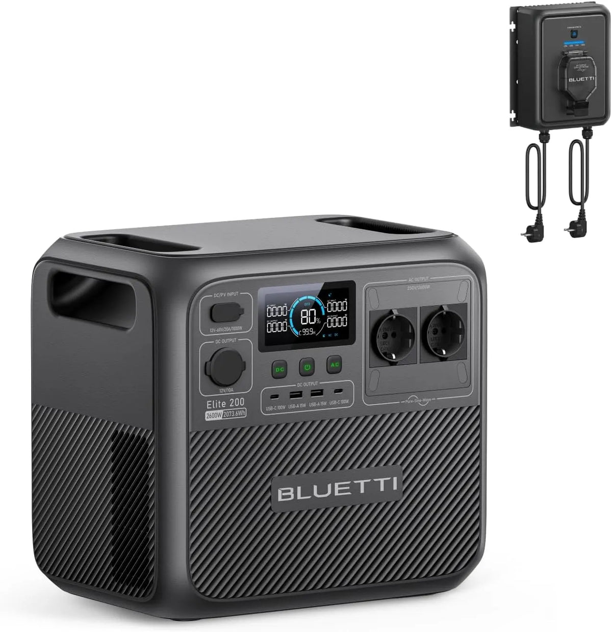 BLUETTI Elite 200 V2 mit Tragbare Powerstation und Solargenerator, 800W