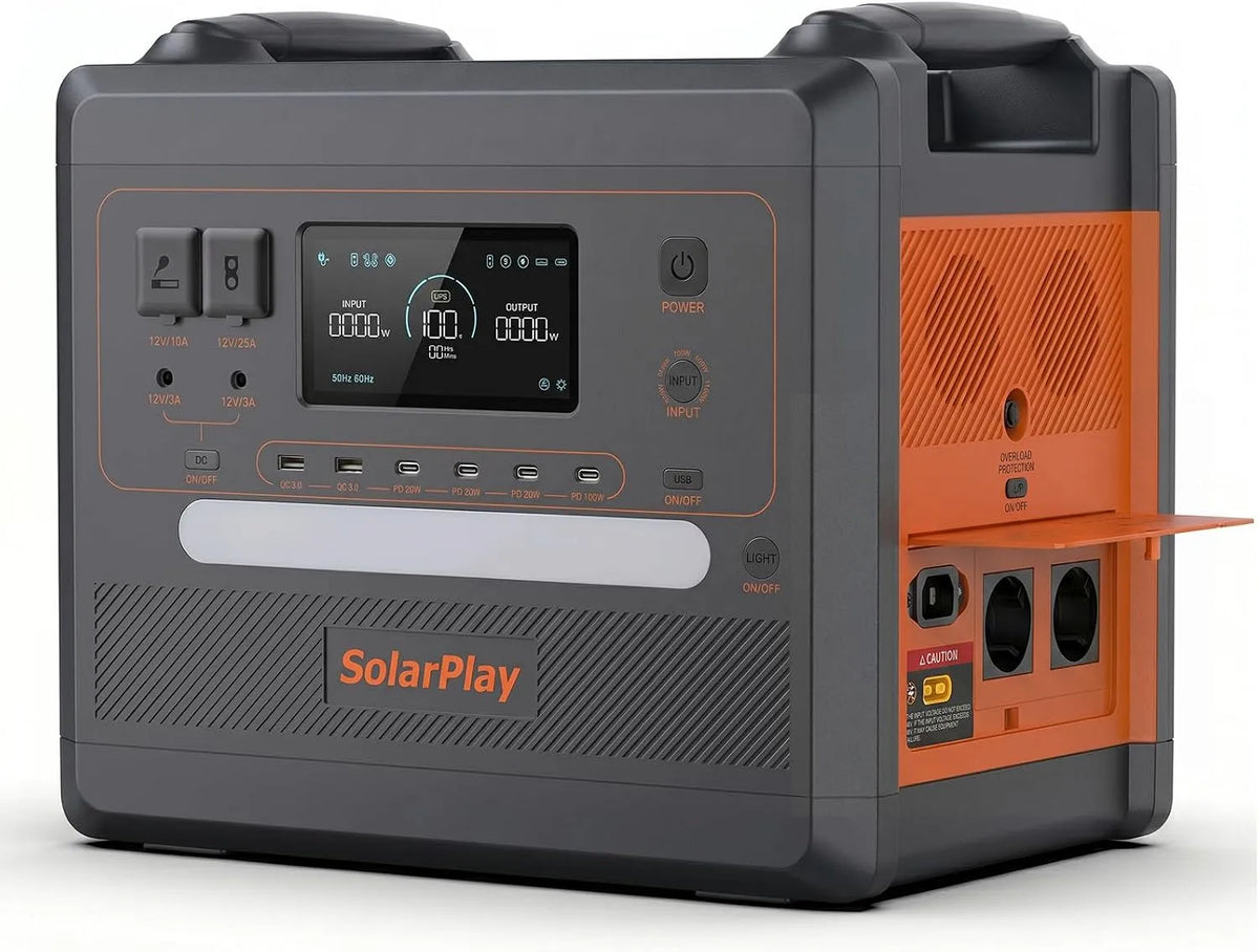 Q2402M Tragbare Powerstation und Solargenerator, 2304Wh, 230V, solarbetrieben, für Camping und Wohnmobil
