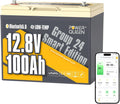 Bluetooth LiFePO4 LiFePO4-Batterie und Solar-Speicherbatterie, 100Ah, mit BMS, für Zyklenbetrieb, mit Bluetooth, 12.8V, für Camping und Wohnmobil
