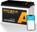 LiFePO4 LiFePO4-Batterie und Solar-Speicherbatterie, 200AH, 2560Wh, 12V, solarbetrieben, mit BMS, mit Bluetooth