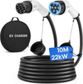 Typ-2-Ladekabel für Elektroautos und Mode-3-EV-Kabel, 22kW, 32A, 10M, Schnellladefunktion, dreiphasig, Typ 2
