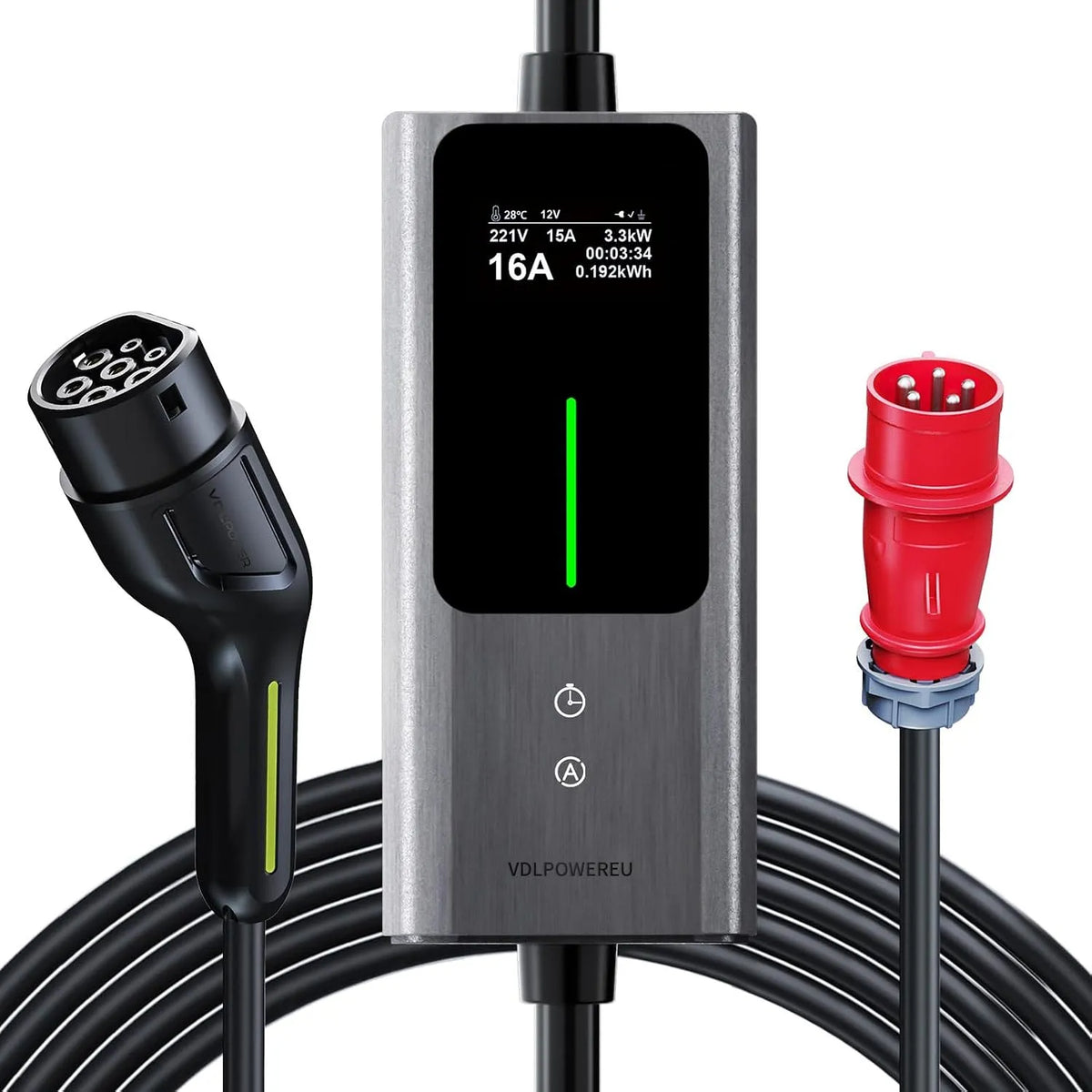Wallbox-Ladestation für Elektroautos und Mobiles EV-Ladegerät, 11kW, dreiphasig
