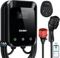 Kabelhalter-IP66 Wallbox-Ladestation für Elektroautos und Mobiles EV-Ladegerät, 11kW, dreiphasig, Typ 2, 400V, 16A, 7,6m