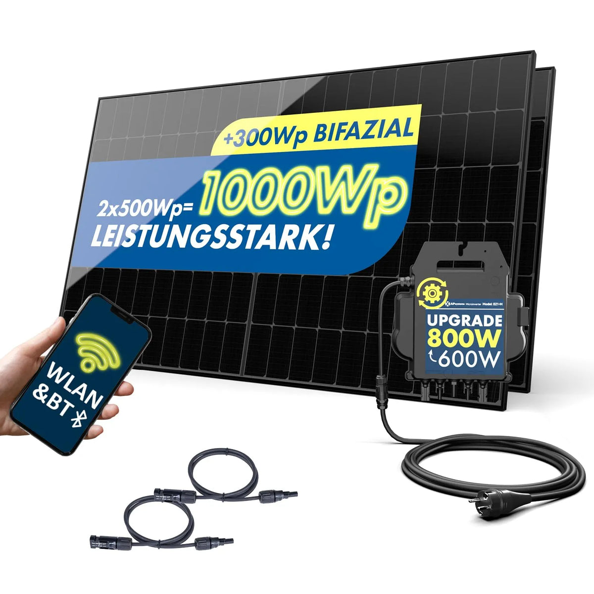 Balkonkraftwerk-Komplettset und Photovoltaiksystem, 1000W