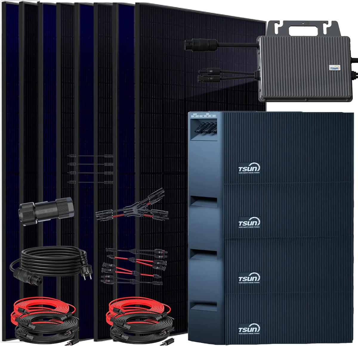 SOLARCAN TSOL-DCU2000Lite Balkonkraftwerk-Komplettset und Photovoltaiksystem, 8,04 kWh, 4000W, 500W, bifazial