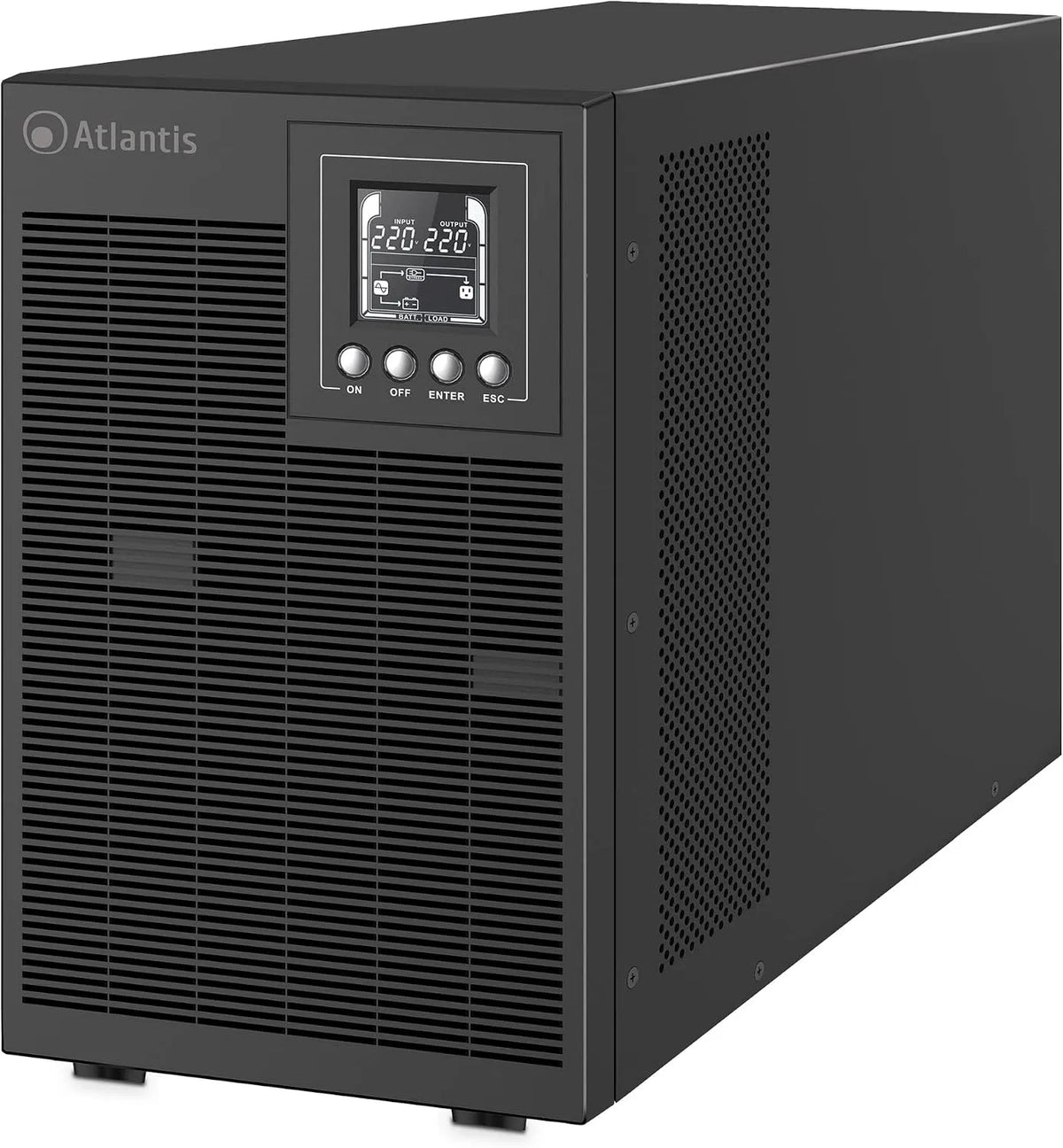 Atlantis A03-OP3002P Unterbrechungsfreie Stromversorgung und USV-Anlage, 2700 W, reine Sinuswelle, mit Digitalanzeige, 3000 VA, 12 V, 9 Ah