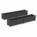 Pflanzkasten Set 2 Stück rechteckig Polypropylen Kunststoff Anthrazit 100 x 40 x 40 cm