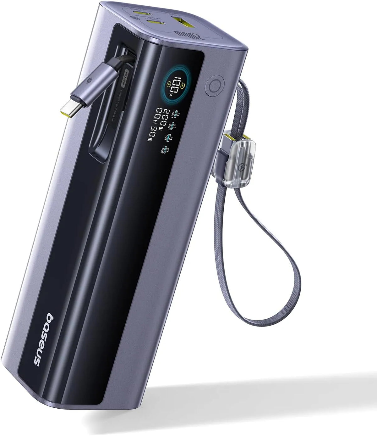 EnerGeek GR11 Schnelllade-Powerbank und Mobiler Zusatzakku, 25000mAh, 200W, 62cm, mit USB-C, Schnellladefunktion, automatisch aufrollbar
