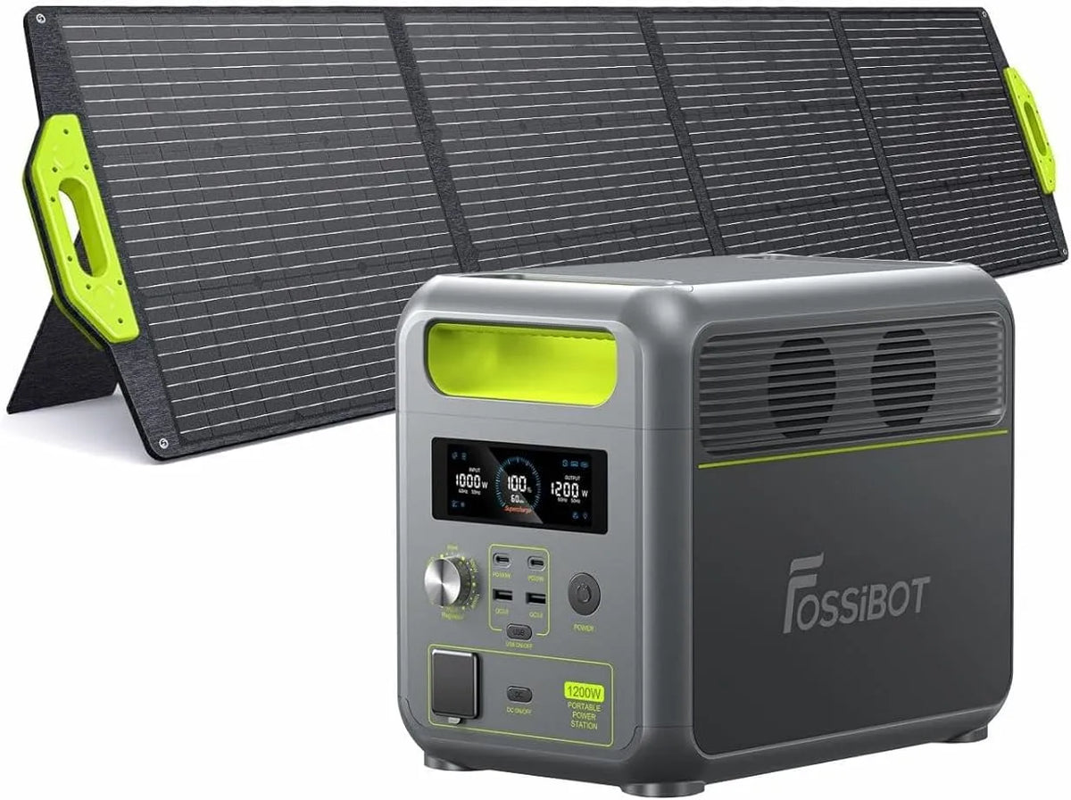 F1200 Tragbare Powerstation und Solargenerator, solarbetrieben, 1024Wh, 1200W, 100W, Schnellladefunktion, für Camping und Wohnmobil