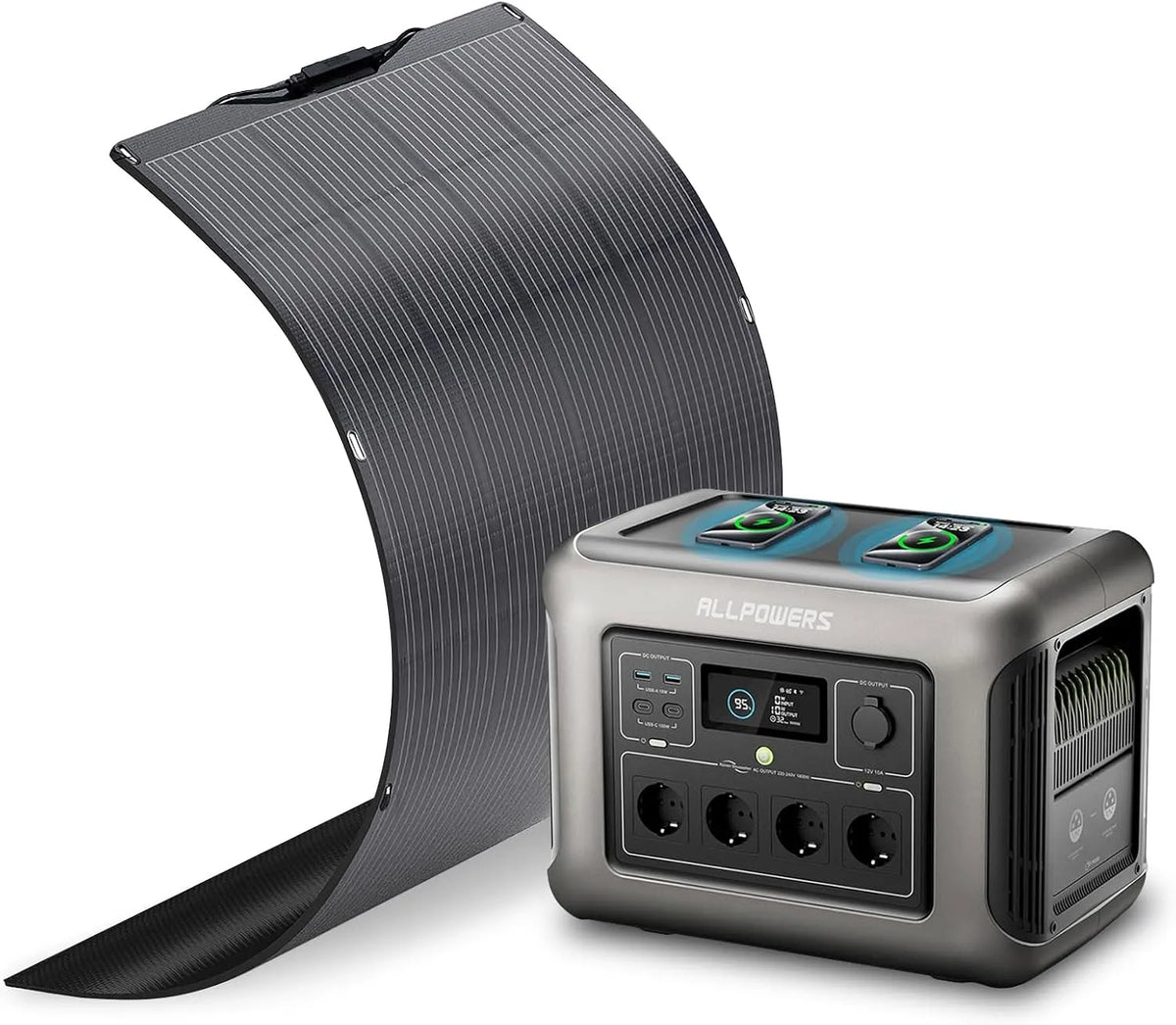 Solargenerator R1500 Tragbare Powerstation und Solargenerator, solarbetrieben, 200W