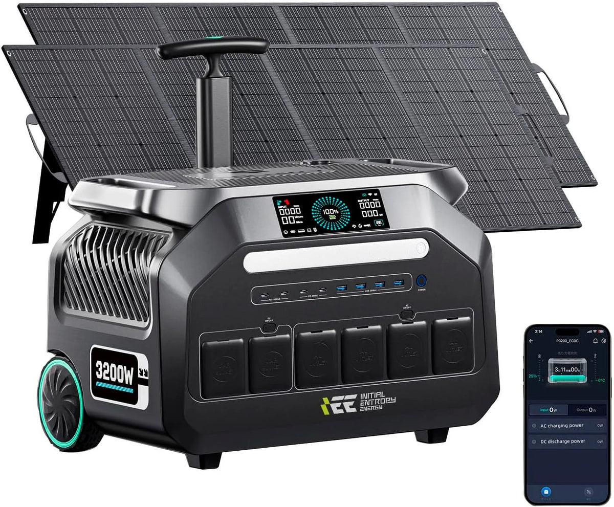IEE P3200 Tragbare Powerstation und Solargenerator, solarbetrieben, 2048Wh