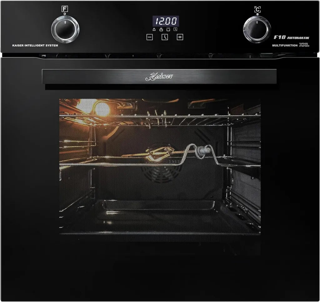 Kaiser EH 6367 60 cm Einbau-Backofen Schwarz, 79L, Energieklasse A, 10 Funktionen, Selbstreinigung, Drehspieß, Umluft, Infrarotgrill