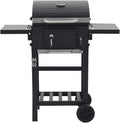 Mobiler Holzkohlegrill mit Thermometer und klappbaren Beistelltischen