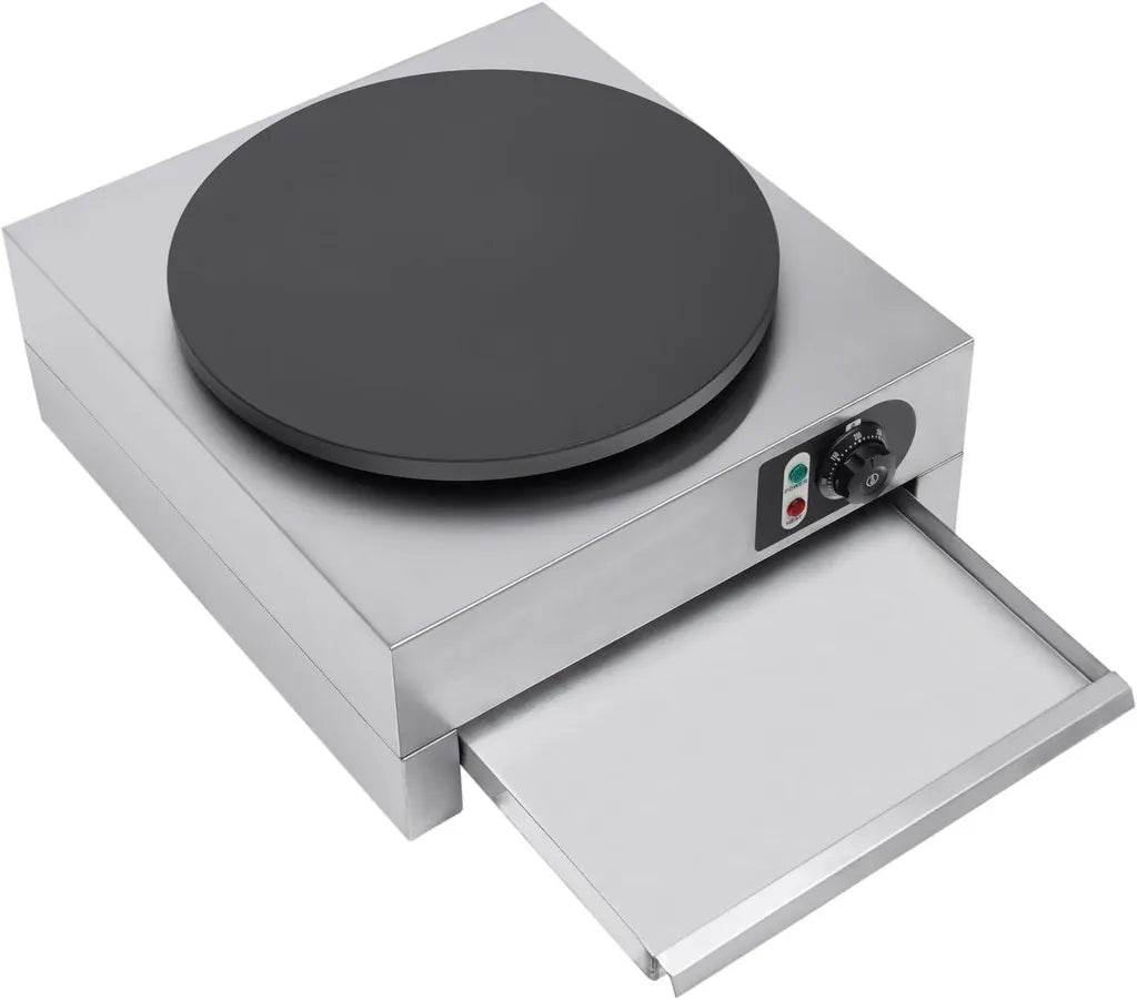 Elektrischer Crêpe-Maker 3000W mit Antihaftplatte – Ideal für Crêpes, Pfannkuchen und mehr, inkl. Teigverteiler und Spatel