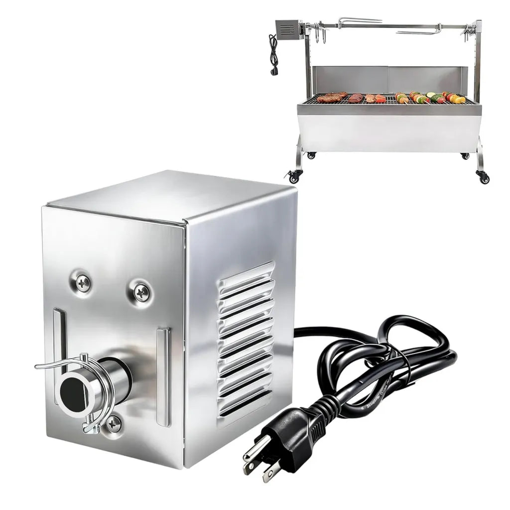45W Grillspieß-Motor - Elektrischer Grillmotor aus Edelstahl für Schwein, Ziege, Huhn, ideal für BBQ, Camping und Outdoor-Partys
