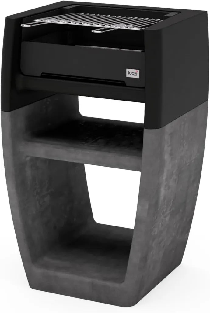 TUOZI EGO CORTA Holzkohlegrill für den Außenbereich, Grau/Schwarz, 60x47x95 cm, Modell 8002