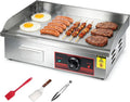Elektrische Grillplatte 3000W, Edelstahl Flächengrill 55x41cm, Temperaturbereich 50-300°C, Professionelle Gusseisenplatte mit Spachtel und Bürsten für Gastronomie
