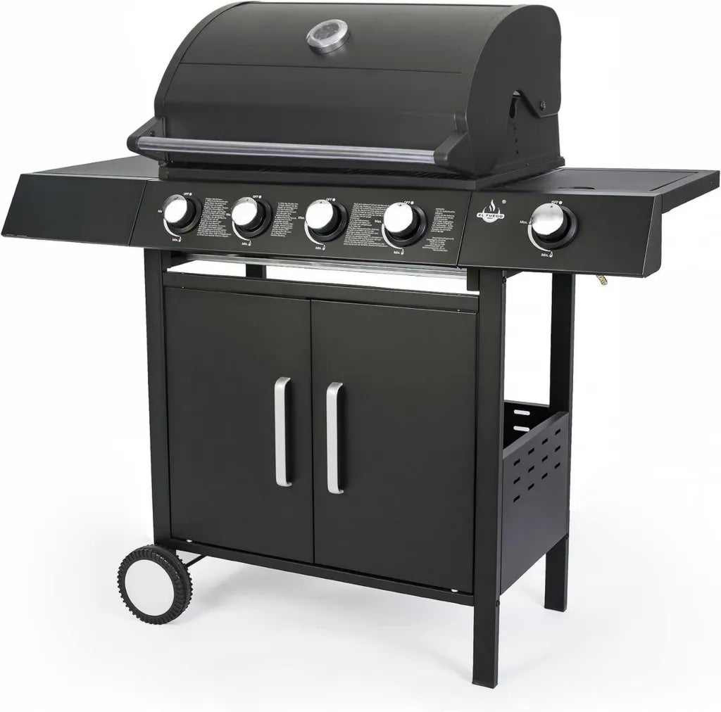 El Fuego® SAN ANGELO 4+1 Gasgrill mit Seitenbrenner und Edelstahlkonstruktion