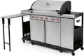 LANDMANN 6-Brenner Gasgrillwagen mit MaxX-Zone und großer Gusseisen-Grillfläche, LED-Regler und Seitentisch für Garten & Outdoor