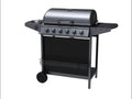 Tepro Gasgrill Hampton - 6 Hauptbrenner, 1 Seitenkocher, Drehregler-Zündung, Mobil mit Rädern