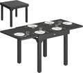 Outsunny Ausziehbarer Gartentisch, Aluminium, Platz für 4-6 Personen, Wetterfest, Schwarz