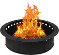 Großer Outdoor-Feuerschalenring, 101 cm Durchmesser, robuster Metall-Einsatz für Lagerfeuer