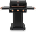 Kenmore Gasgrill mit 3 Brennern | Klappbare Seitentische, Gusseisenroste, Warmhalterost, Werkzeughaken, 30.000 BTU, Schwarz mit Kupferdetails